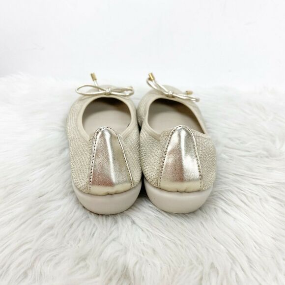 The FLEXX 6 Womens Beige Glitter Comfort Ballet Flats - Picture 3 of 9
